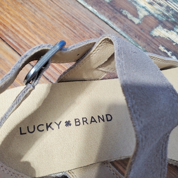 NWOT Lucky Brand Gadine Espadrillles Straps Sandals genuine leather brown Sz 7.5 - Picture 2 of 11